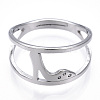304 Stainless Steel High-Heeled Shoes Adjustable Ring for Women RJEW-T027-07P-3