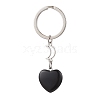 Natural Obsidian White Jade Keychain KEYC-JKC01085-4