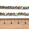Electroplate Transparent Glass Beads Strands EGLA-K015-18L-4