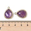 Natural Amethyst Faceted Teardrop Pendants G-I382-01G-09-3