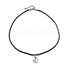 Waxed Cord Necklaces NJEW-P310-05P-01-2