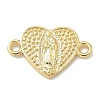 Rack Plating Brass Religion Heart Virgin Mary Connector Charms KK-L224-098G-1