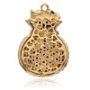 Golden Plated Alloy Rhinestone Enamel Big Pendants RB-J549-02G-2