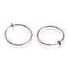 Tarnish Resistant 304 Stainless Steel Retractable Clip-on Hoop Earrings X-STAS-O135-01G-2