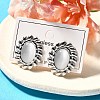 304 Stainless Steel Glass Oval Stud Earrings EJEW-M070-04P-2