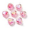 UV Plating Rainbow Iridescent Acrylic Beads OACR-F004-05D-1