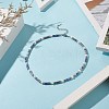 Natural Blue Spot Jasper & Pearl & Crystal Rhinestone Beaded Necklace for Women NJEW-JN04209-01-2