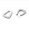 304 Stainless Steel Trapezoid Hoop Earrings for Women EJEW-A076-07P-2