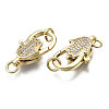 Brass Micro Pave Clear Cubic Zirconia Lobster Claw Clasps KK-Q769-031-NF-2