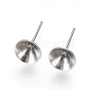 Non-Tarnish 304 Stainless Steel Post Stud Earring Settings STAS-I097-006E-P-2