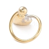 Brass Heart Open Cuff Ring for Women RJEW-C102-13GP-3