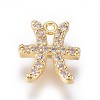 Golden Plated Brass Micro Pave Cubic Zirconia Charms ZIRC-L075-51E-1