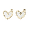 304 Stainless Steel Pave Shell Heart Charms STAS-L022-403G-1