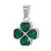 304 Stainless Steel Pave Green Cubic Zirconia Pendants CU-OY001-33G-02-1