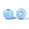 Spray Painted Round Natural Schima Wood Beads WOOD-A018-8mm-18-2