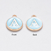 Initial Letter A~Z Alphabet Enamel Charms ENAM-X0018-02-2