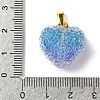 Transparent Resin Dotted Rhinetone Pendants RESI-N040-01G-03-RS-3