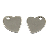 304 Stainless Steel Heart Stamping Blank Tag Charms STAS-S028-01-1