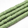 Flat Round Handmade Polymer Clay Beads LS-CLAY-R067-8.0mm-43-1