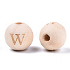 Unfinished Natural Wood European Beads WOOD-S045-143A-01W-2