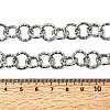12MM Women's 304 Stainless Steel Textured Ring Link Chain Necklaces NJEW-A067-04P-5