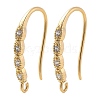 Brass Micro Pave Clear Cubic Zirconia Earring Hooks KK-G516-01G-1