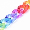 Rainbow Handmade Transparent Acrylic Curb Chains X-AJEW-JB00834-3