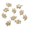 Brass Micro Clear Cubic Zirconia ASL Charms ZIRC-F120-029G-2