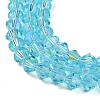 Transparent Electroplate Glass Beads Strands EGLA-A039-T2mm-L20-3