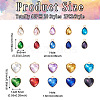  40Pcs 20 Styles Faceted Glass Rhinestone Pendants GLAA-TA0001-44-3