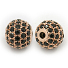 Brass Cubic Zirconia Beads ZIRC-F001-41RG-1