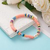 Polymer Clay Heishi Beads Stretch Bracelets BJEW-JB05708-01-4