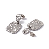 Non-Tarnish 304 Stainless Steel Twist Rectangle Dangle Stud Earrings for Women EJEW-E199-16P-2