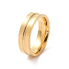 201 Stainless Steel Grooved Line Finger Ring for Women RJEW-I089-30G-1