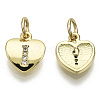 Brass Micro Pave Clear Cubic Zirconia Charms LS-KK-N227-34I-NF-1