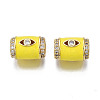 Brass Micro Pave Clear Cubic Zirconia European Beads ZIRC-N039-220E-1