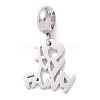304 Stainless Steel European Dangle Charms STAS-I192-06-2