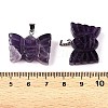 Natural Amethyst Carved Butterfly Pendants G-N342-01D-4