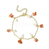 4Pcs 4 Style Natural Mixed Gemstone Chips & Shell Pearl Charm Bracelets Set for Women BJEW-TA00359-2