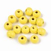 Spray Painted Round Natural Schima Wood Beads WOOD-A018-6mm-04-1