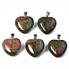 Natural Unakite Pendants G-N0325-12B-2