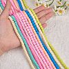 10 Strands 10 Colors Handmade Polymer Clay Beads Strands CLAY-SZ0001-97-3