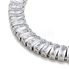 Brass Pave Clear Cubic Zirconia Rectangle Link Bracelets BJEW-YWC0002-11A-P-2
