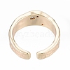 Clear Cubic Zirconia Open Cuff Ring RJEW-T001-91G-2