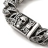 304 Stainless Steel Skull Cuban Link Chain Bracelets for Women Men BJEW-Q341-05B-AS-2