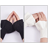 Fingerinspire 2 Pairs 2 Colors Cotton Knit Rib Sleeve Cuff AJEW-FG0003-95-3