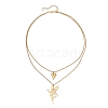 Stainless Steel Fairy and Heart Pendant 304 Stainless Steel Cable Chain Double Layer Necklaces for Women NJEW-JN05810-01-4