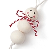 Christmas Wood Beads Pendant Decorations HJEW-TA00291-4