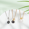 Flat Round with Letter Alloy Enamel Wine Glass Charms AJEW-AB00184-05-4