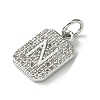 Rack Plating Brass Micro Pave Clear Cubic Zirconia Charms KK-G501-01N-P-2